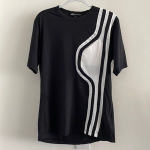 Y3 adidas/yohji yamamoto black y shirt with breast pocket